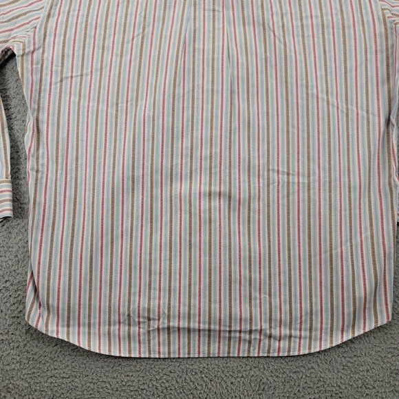Alan Flusser Shirt Mens XL Blue Red Striped Long Sleeve Classic Button Down - Picture 10 of 13